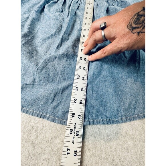 Levi's Amber Long Sleeve Blouse Square Neck Shirt 100% Cotton Flowy Medium - Picture 12 of 14